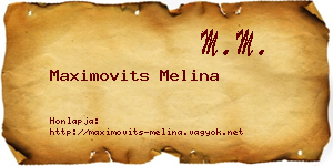 Maximovits Melina névjegykártya